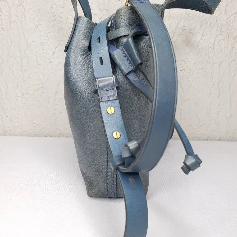 Madewell The Mini Pocket Transport Leather Drawstring Tote - Dark Cabernet